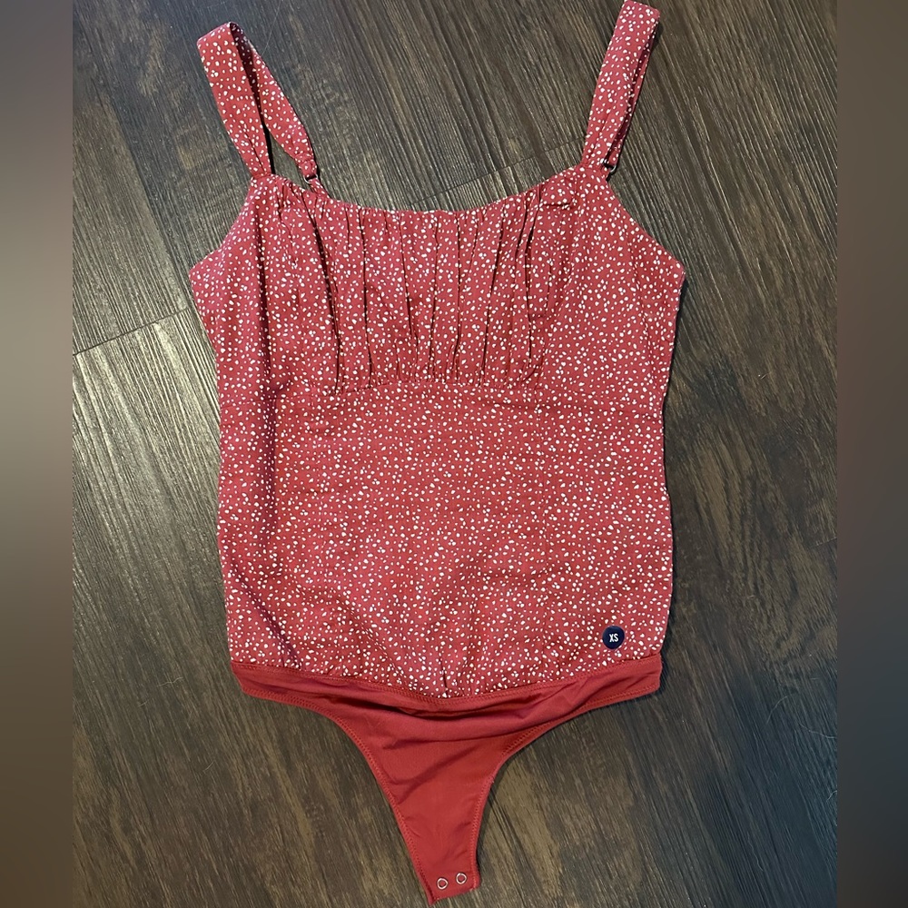Abercrombie and Fitch red polka dot bodysuit